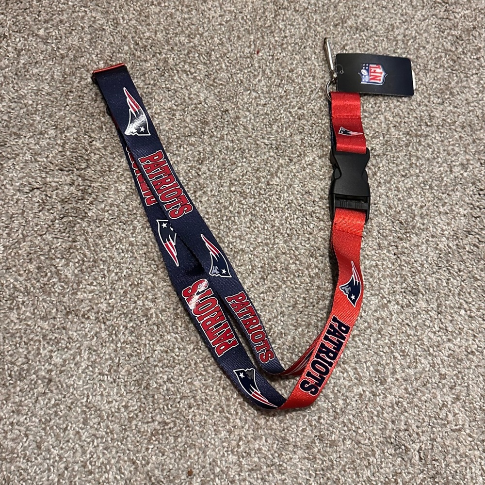 NFL Patriots Red and Blue Lanyard